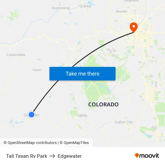 Tall Texan Rv Park to Edgewater map