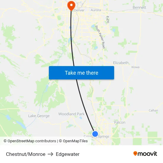 Chestnut/Monroe to Edgewater map