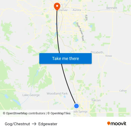 Gog/Chestnut to Edgewater map