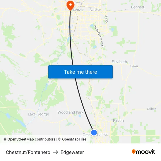 Chestnut/Fontanero to Edgewater map