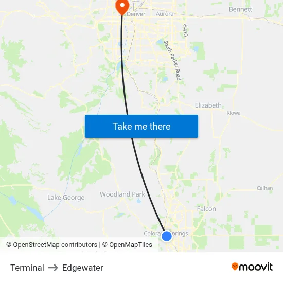 Terminal to Edgewater map