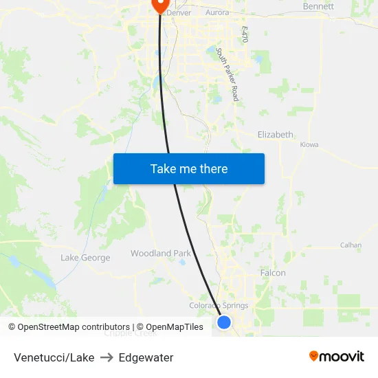 Venetucci/Lake to Edgewater map