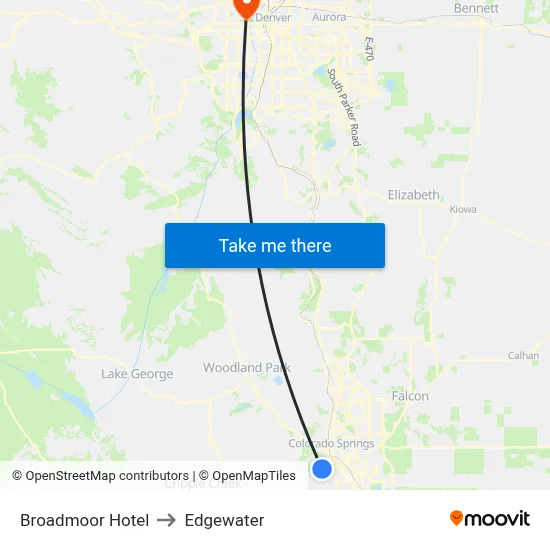 Broadmoor Hotel to Edgewater map