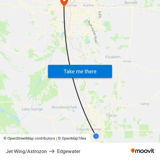 Jet Wing/Astrozon to Edgewater map