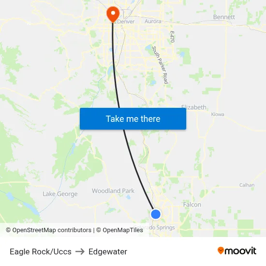 Eagle Rock/Uccs to Edgewater map