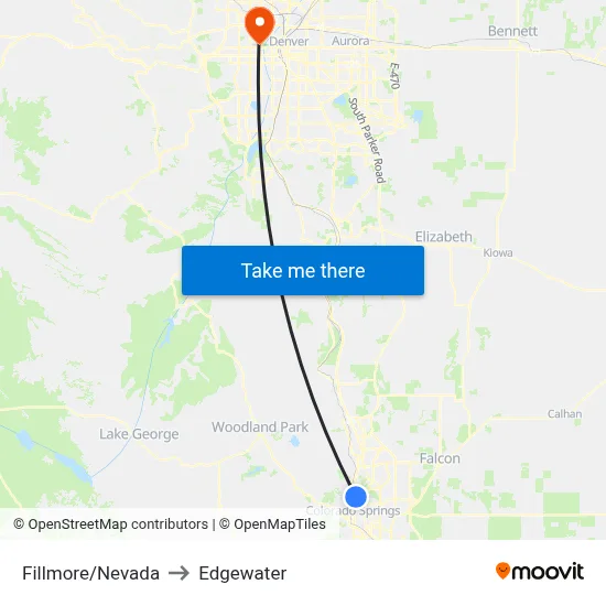 Fillmore/Nevada to Edgewater map