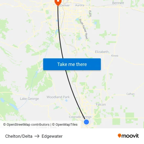 Chelton/Delta to Edgewater map
