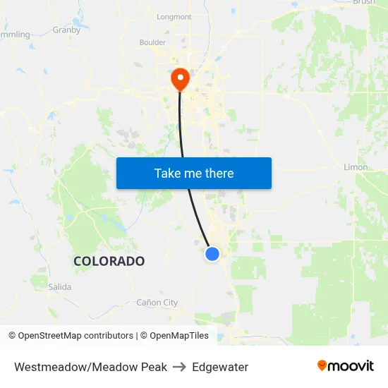 Westmeadow/Meadow Peak to Edgewater map
