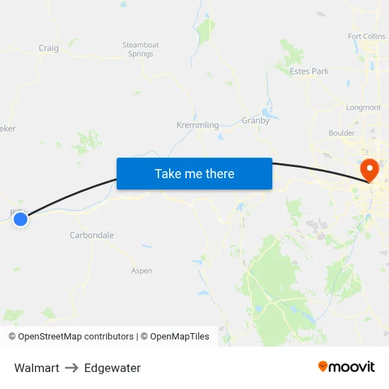 Walmart to Edgewater map
