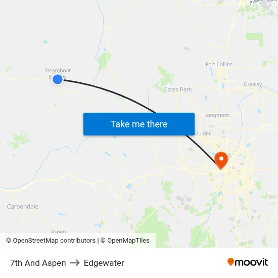 7th And Aspen to Edgewater map