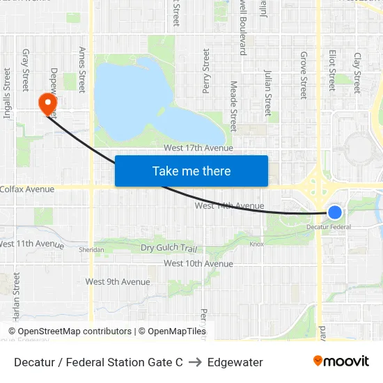 Decatur / Federal Station Gate C to Edgewater map