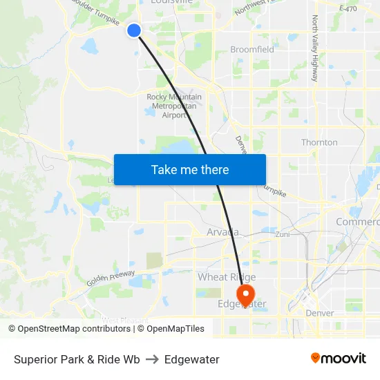 Superior Park & Ride Wb to Edgewater map