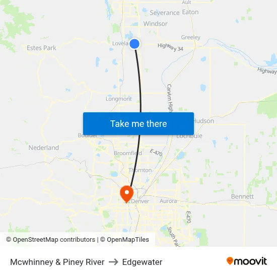 Mcwhinney & Piney River to Edgewater map