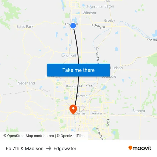 Eb 7th & Madison to Edgewater map