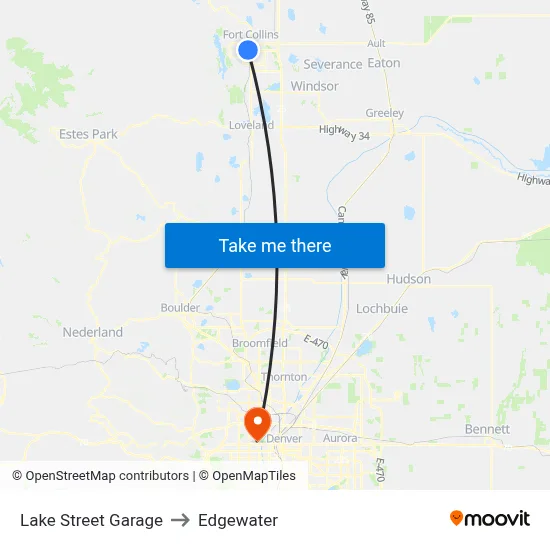 Lake Street Garage to Edgewater map