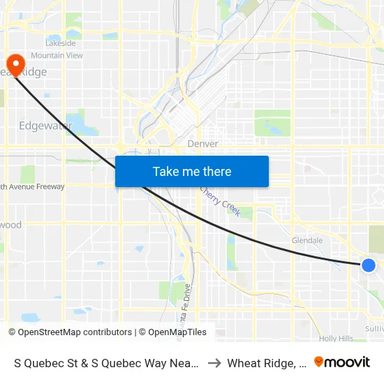 S Quebec St & S Quebec Way Nearside to Wheat Ridge, CO map