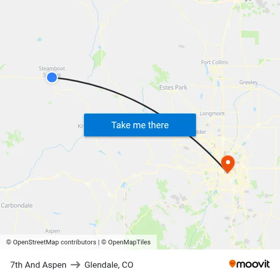 7th And Aspen to Glendale, CO map