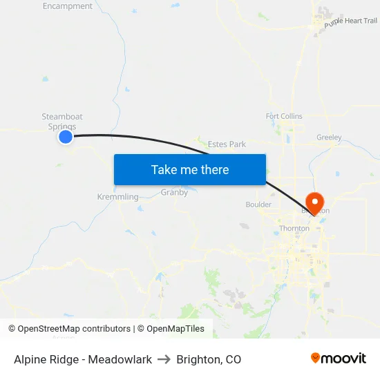 Alpine Ridge - Meadowlark to Brighton, CO map