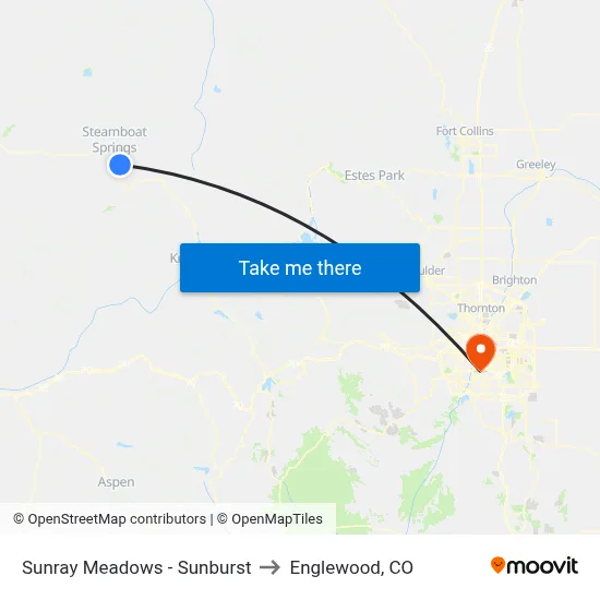 Sunray Meadows - Sunburst to Englewood, CO map