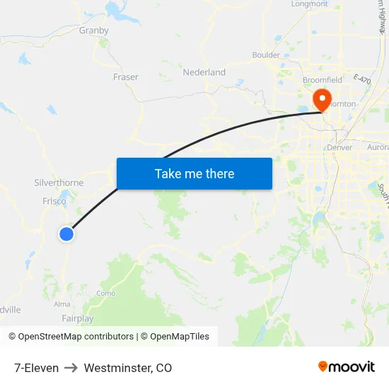 7-Eleven to Westminster, CO map