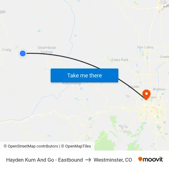 Hayden Kum And Go - Eastbound to Westminster, CO map