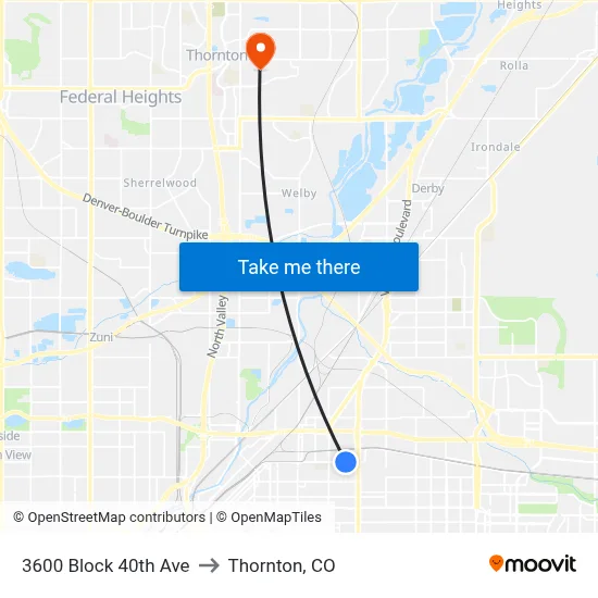 3600 Block 40th Ave to Thornton, CO map