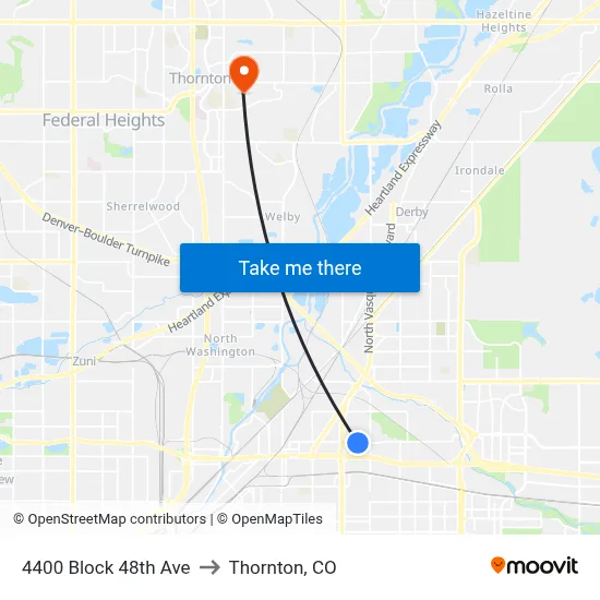 4400 Block 48th Ave to Thornton, CO map