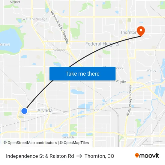 Independence St & Ralston Rd to Thornton, CO map