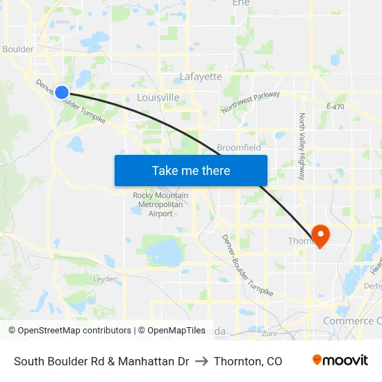 South Boulder Rd & Manhattan Dr to Thornton, CO map