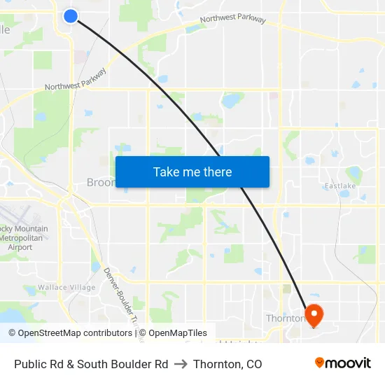 Public Rd & South Boulder Rd to Thornton, CO map