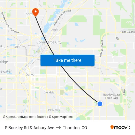 S Buckley Rd & Asbury Ave to Thornton, CO map
