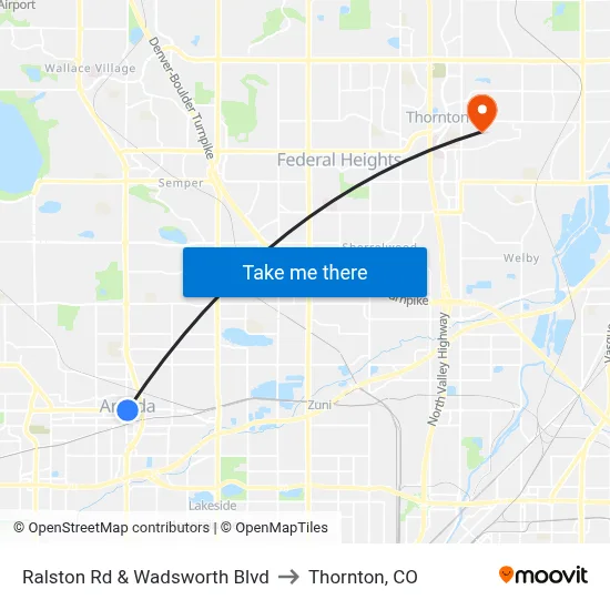 Ralston Rd & Wadsworth Blvd to Thornton, CO map