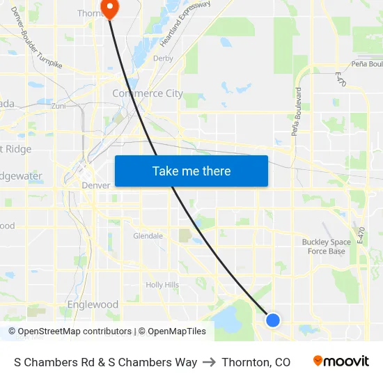 S Chambers Rd & S Chambers Way to Thornton, CO map