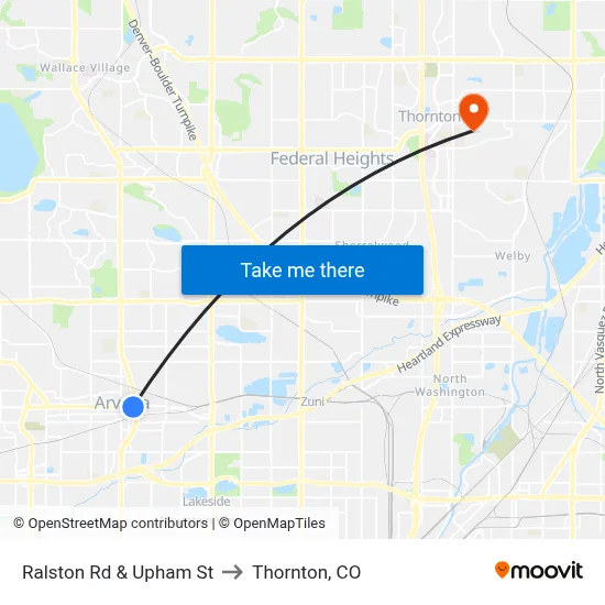 Ralston Rd & Upham St to Thornton, CO map