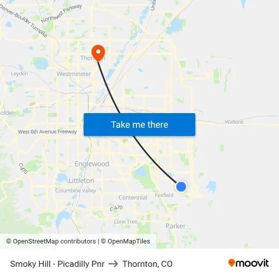 Smoky Hill - Picadilly Pnr to Thornton, CO map