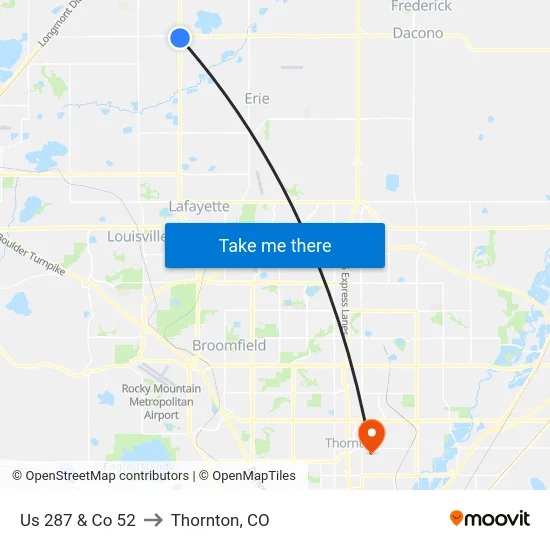 Us 287 & Co 52 to Thornton, CO map