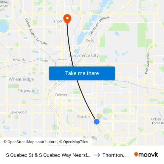 S Quebec St & S Quebec Way Nearside to Thornton, CO map