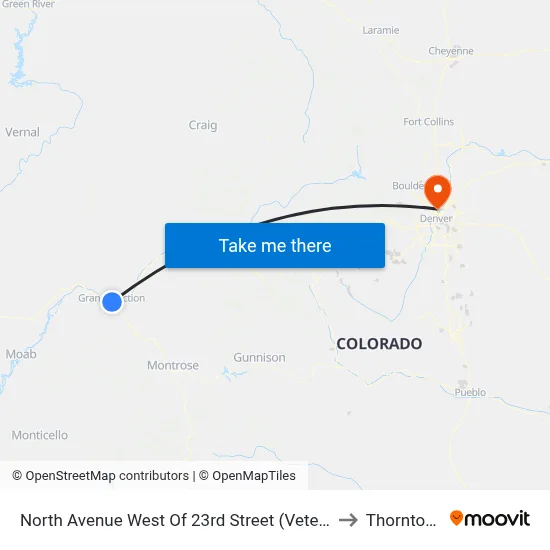 North Avenue West Of 23rd Street (Veterans Hospital) to Thornton, CO map