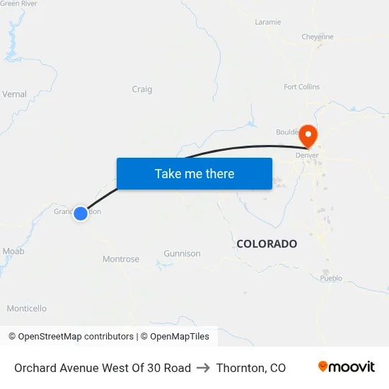 Orchard Avenue West Of 30 Road to Thornton, CO map