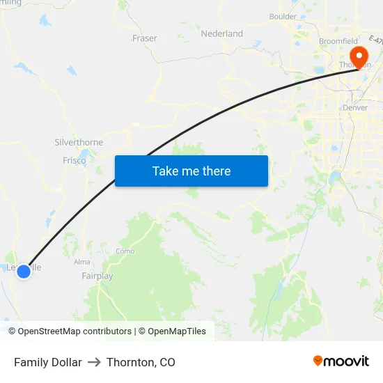 Family Dollar to Thornton, CO map
