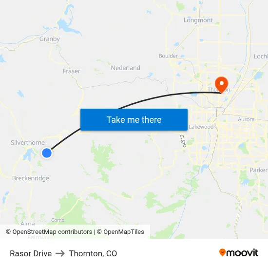 Rasor Drive to Thornton, CO map