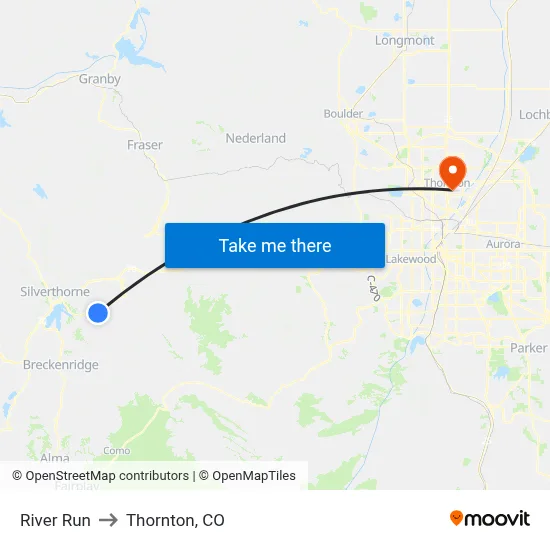 River Run to Thornton, CO map