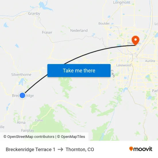 Breckenridge Terrace 1 to Thornton, CO map