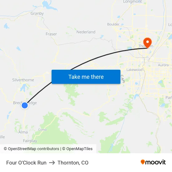 Four O'Clock Run to Thornton, CO map