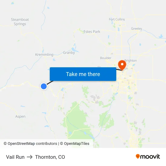 Vail Run to Thornton, CO map