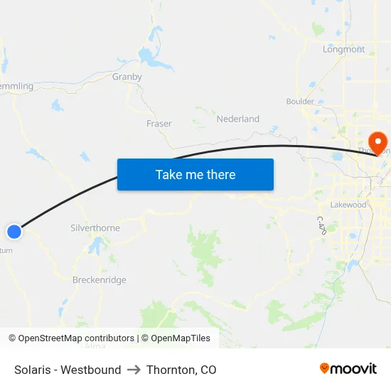 Solaris - Westbound to Thornton, CO map