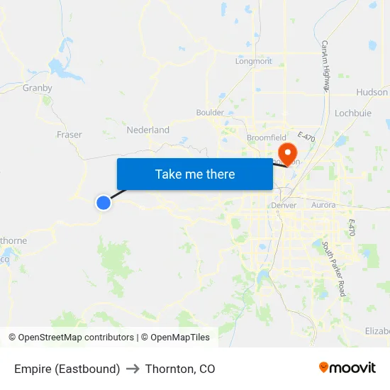 Empire (Eastbound) to Thornton, CO map