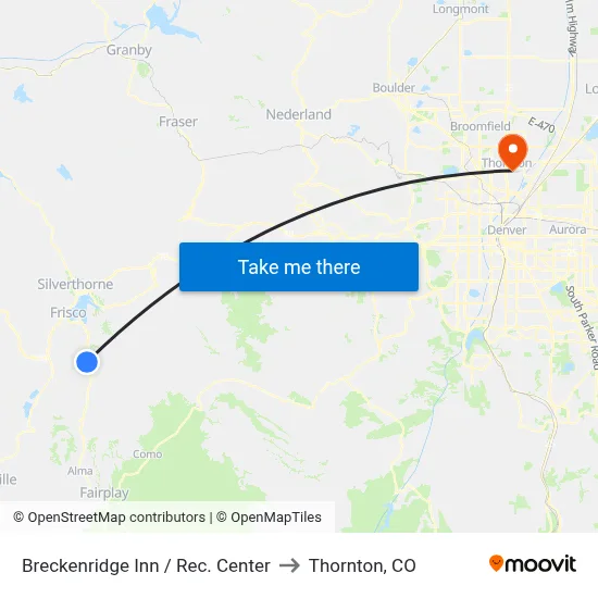 Breckenridge Inn /  Rec. Center to Thornton, CO map