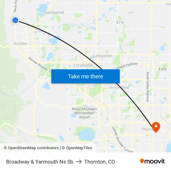 Broadway & Yarmouth Ns Sb to Thornton, CO map