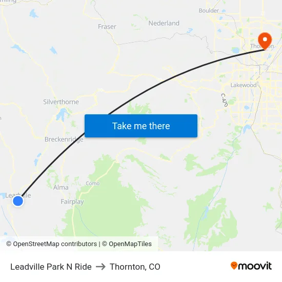 Leadville Park N Ride to Thornton, CO map